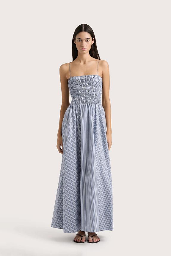 Faithfull The Brand Lida Maxi Dress Blue Stripe 